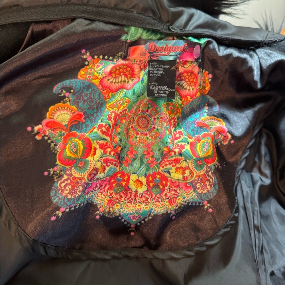 Desigual Black Jacket with Colorful Embroidery - Picture 8 of 11